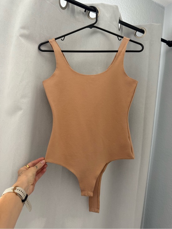 Shinestar Tops - Scoop Neck One-Piece in Camel